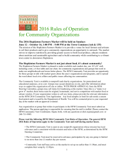 2016 Rules of Operation for Community Organizations