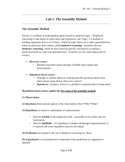 Lab 1: The Scientific Method