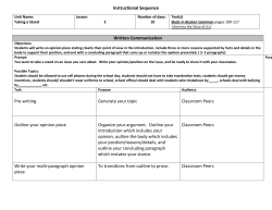 Instructional Sequence Written Communication Pre