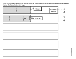 Sketch Label each part Name the fraction