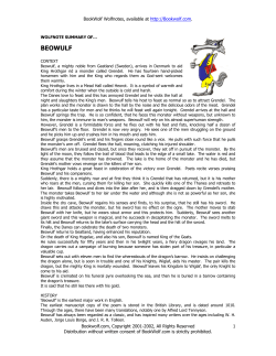 BEOWULF – An Anglo-Saxon Epic Poem