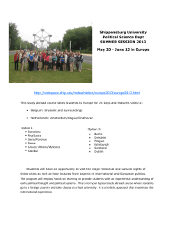 Shippensburg University Political Science Dept SUMMER SESSION