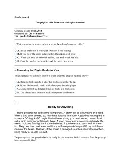 Study Island 2. Choosing the Right Book for You Ready for Anything