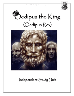 Oedipus the King - Ms. Mitchell`s Class