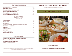 MenuPro Catering Menu Front - Back