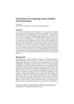 Experiments in investigating sound symbolism and onomatopoeia