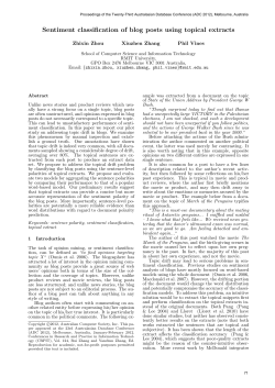 Sentiment classification of blog posts using topical extracts