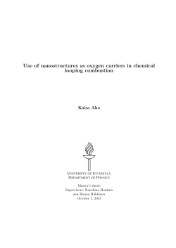 Use of nanostructures as oxygen carriers in chemical looping