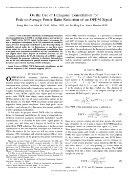 On the Use of Hexagonal Constellation for Peak-to
