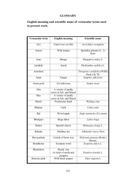 GLOSSARY English meaning and scientific name of