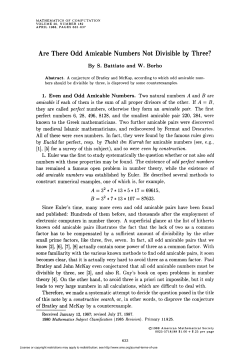 Are There Odd Amicable Numbers Not Divisible by Three?