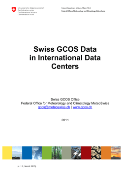 Swiss GCOS Data in International Data Centers