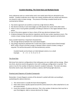 Covalent Bonding, The Octet Rule and Multiple Bonds