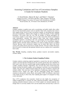 Limitations and Uses of Convenience Samples