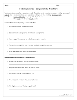 Combining Sentences&mdash;Compound Subjects and Verbs