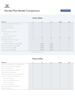 Honda Pilot Model Comparison