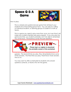 Space Questions - Super Teacher Worksheets