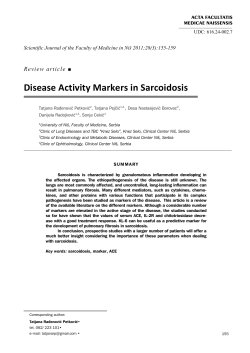 Disease Activity Markers in Sarcoidosis