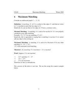 6 Maximum Matching