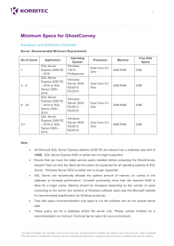 Minimum Specs for GhostConvey