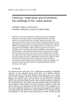 Feminism, Imperialism and Orientalism