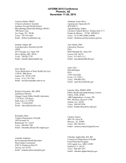 InFORM 2015 Conference Phoenix, AZ November 17-20, 2015