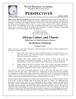 African Culture and Ubuntu