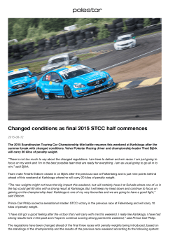 Changed conditions as final 2015 STCC half commences