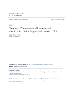 Parasitoid Communities of Remnant and Constructed Prairie
