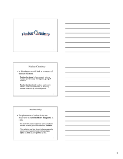 Nuclear Chemistry Radioactivity