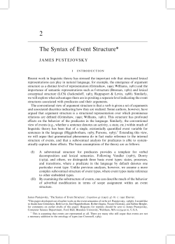 The Syntax of Event Structure