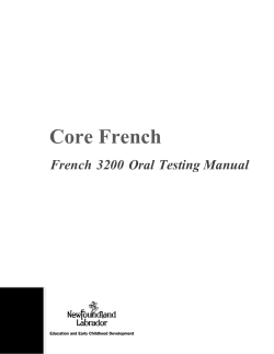 Core French 3200 Oral Testing Manual