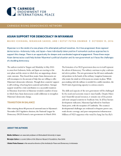 ASIAN SUPPORT FOR DEMOCRACY IN MYANMAR