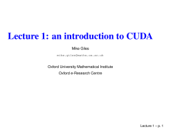 Lecture 1: an introduction to CUDA