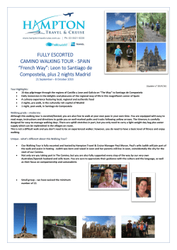 FULLY ESCORTED CAMINO WALKING TOUR