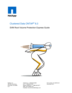 Clustered Data ONTAP 8.3 SVM Root Volume Protection