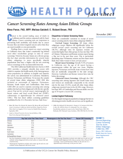 HEALTH POLICY Fact Sheet - UCLA Center for Health Policy