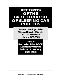 records of the brotherhood of sleeping car porters