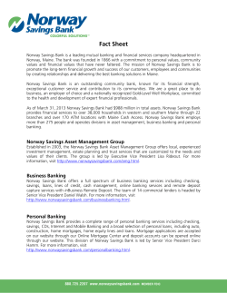 Fact Sheet - Norway Savings Bank