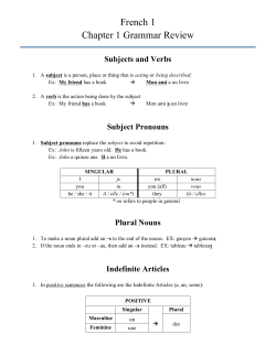 French 1 Chapter 1 Review