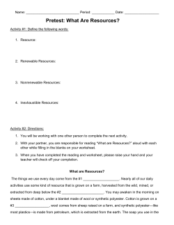Pretest: What Are Resources?