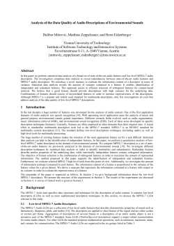 Analysis of MPEG-7 Audio Descriptors for Environmental Sounds