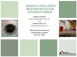 THERMAL INSULATION REQUIREMENTS FOR MANHOLE DESIGN