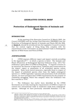 Protection of Endangered Species of Animals and Plants Bill