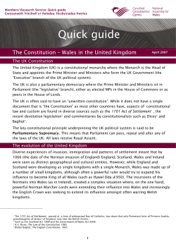 The Constitution &ndash; Wales in the United Kingdom