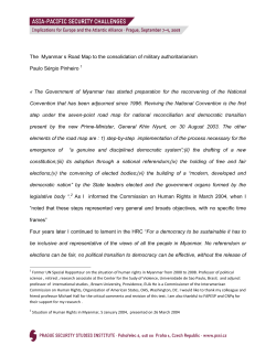 The Myanmar s Road Map to the consolidation of military