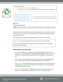 Call Sheet Tips - Green Production Guide
