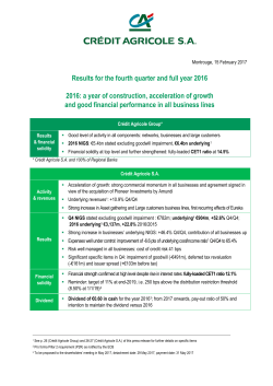 Fourth quarter and full year 2016 results