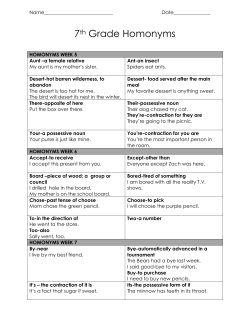 7th Grade Homonyms