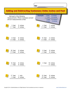 Adding and Subtracting Customary Units: Inches and Feet